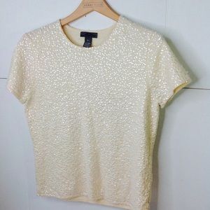 White Cashmere Sweater Saks 5th Sequin Wool Silk